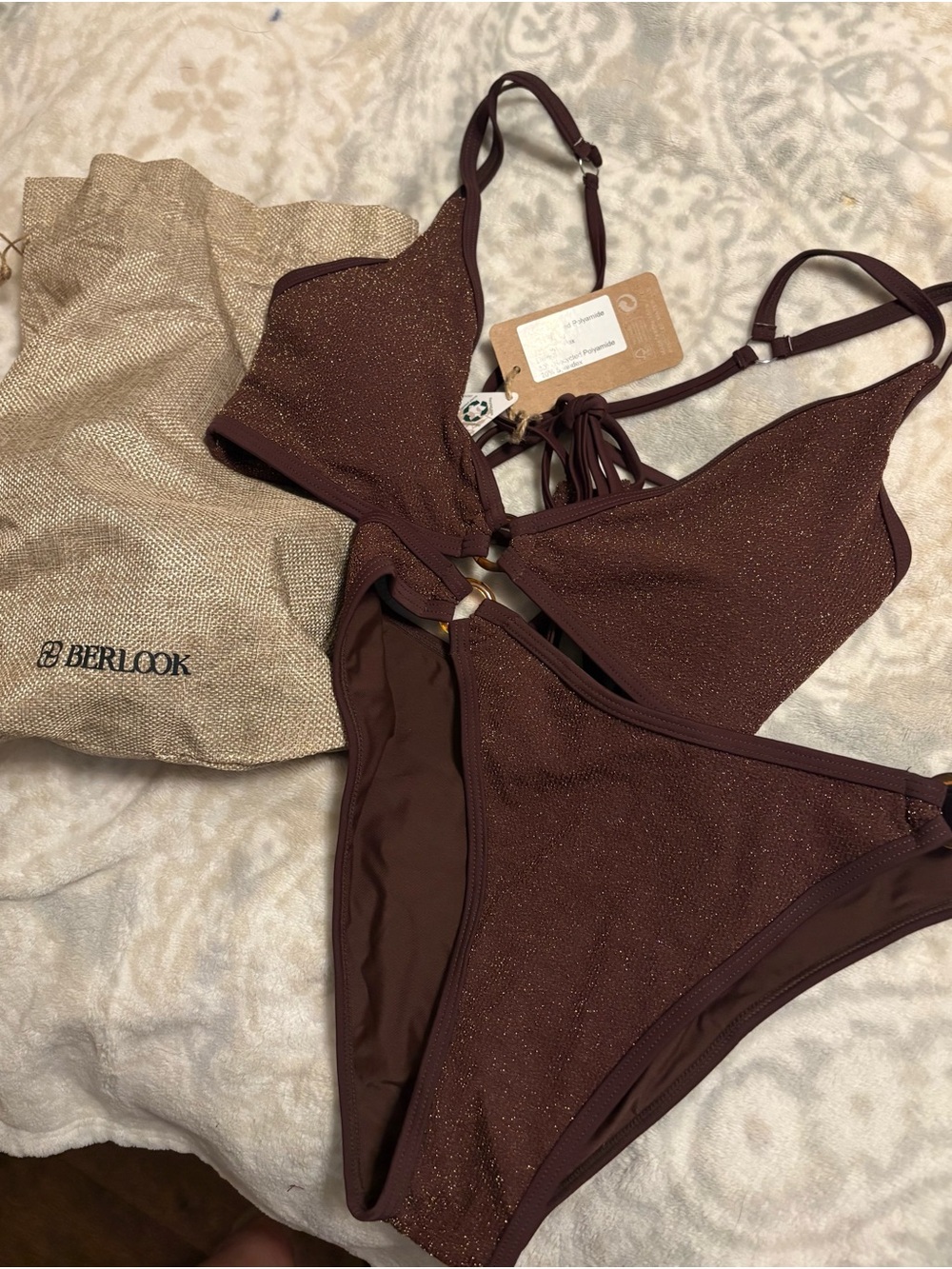 Berlook Brown Shimmer Bikini Set